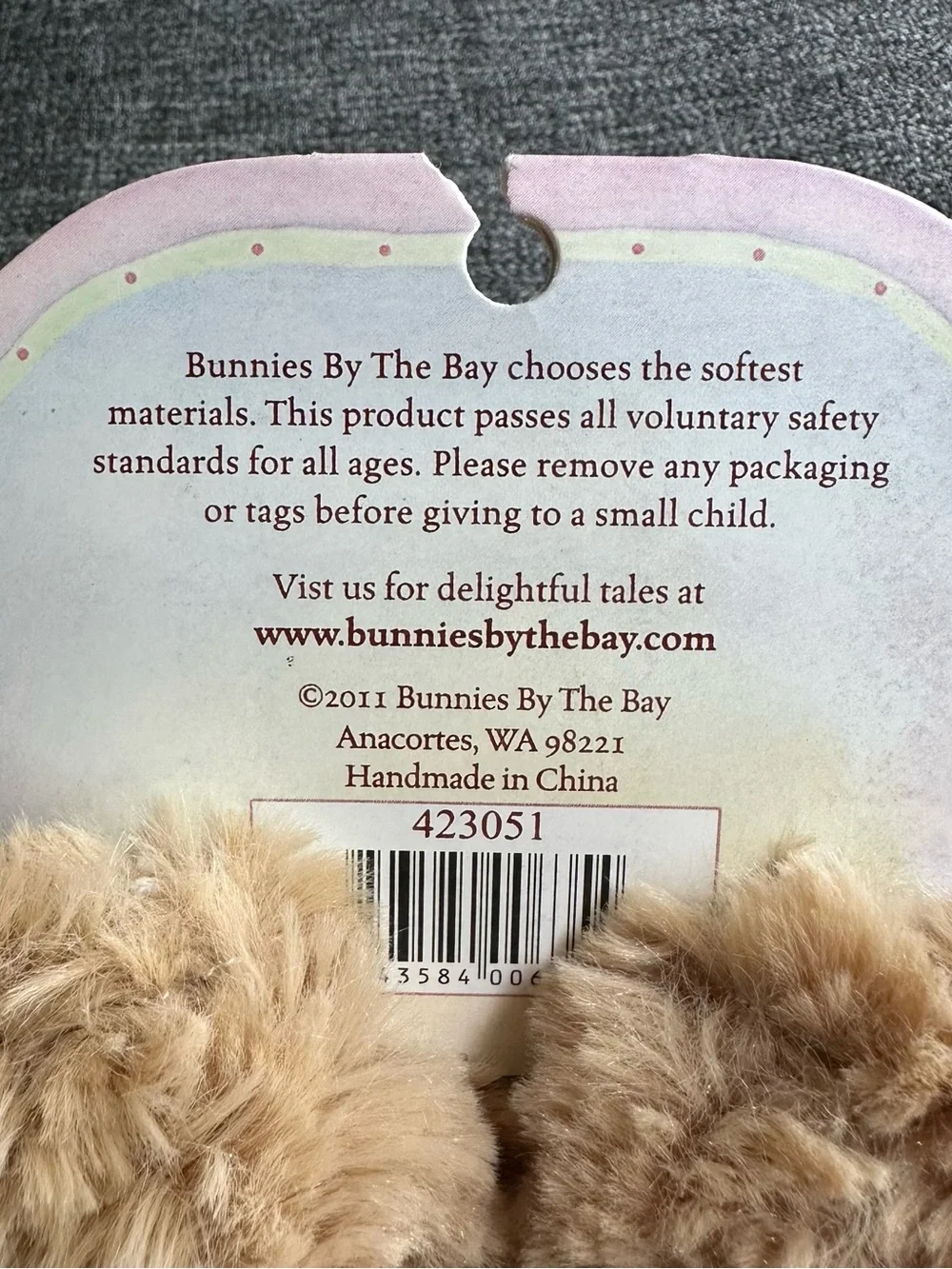 NWT Bunnies By The Bay Sweet Feet Bao Bao Bear Slippers 2011 Baby 6-12M
